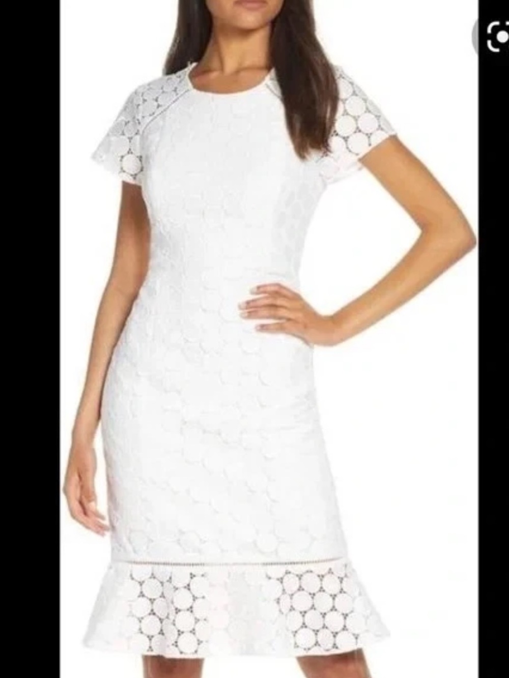 Lilly Pulitzer Aliza Polka Dot Lace Midi Dress White Size 10